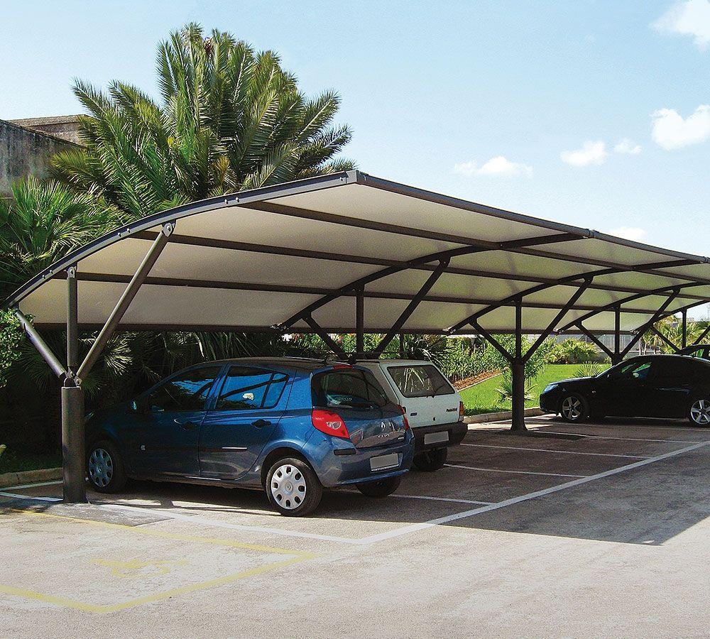 abris carport voiture gris bache blanche