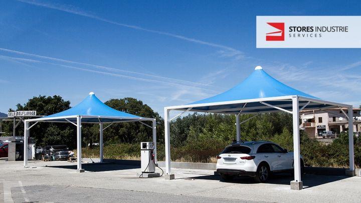 abri de lavage bleu carwash corse