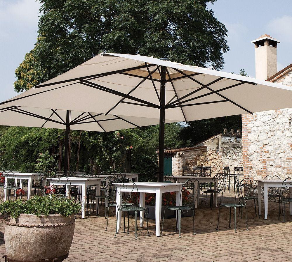 parasol aluminium toile blanche