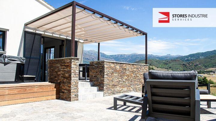 pergola retractable manuel bache PVC sur-mesure