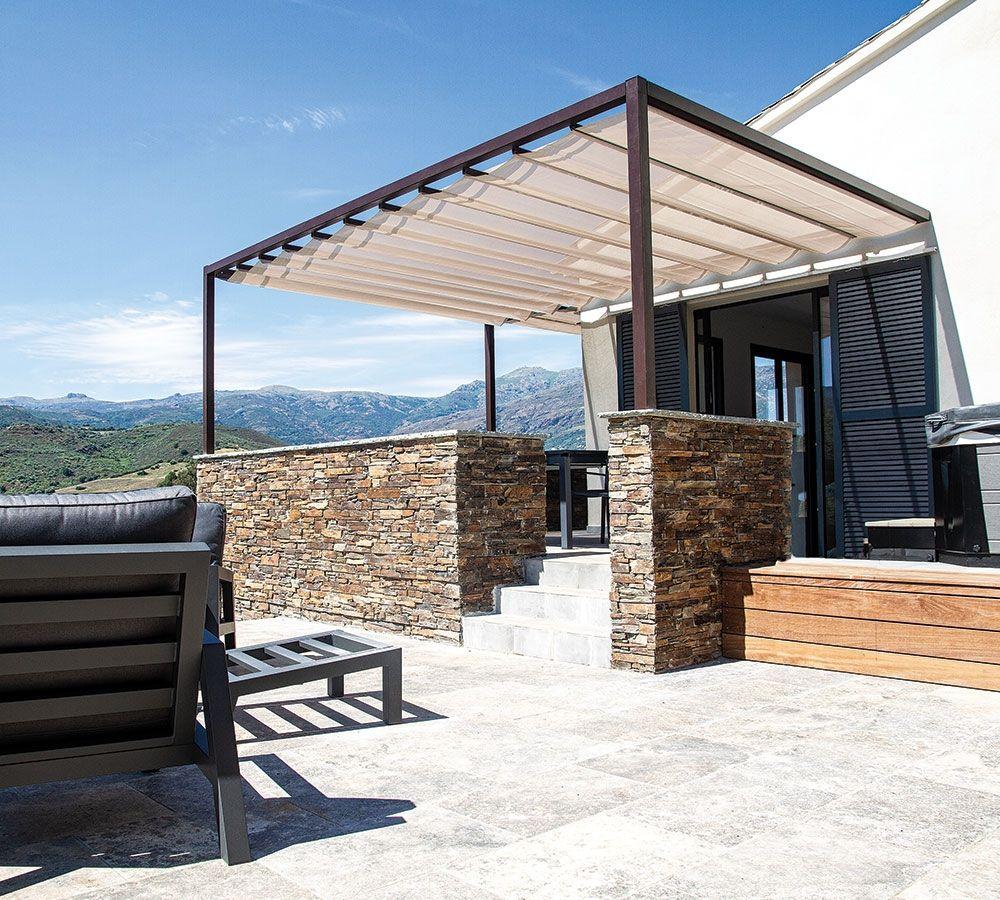 pergola bache retractable manuel terrasse bastia