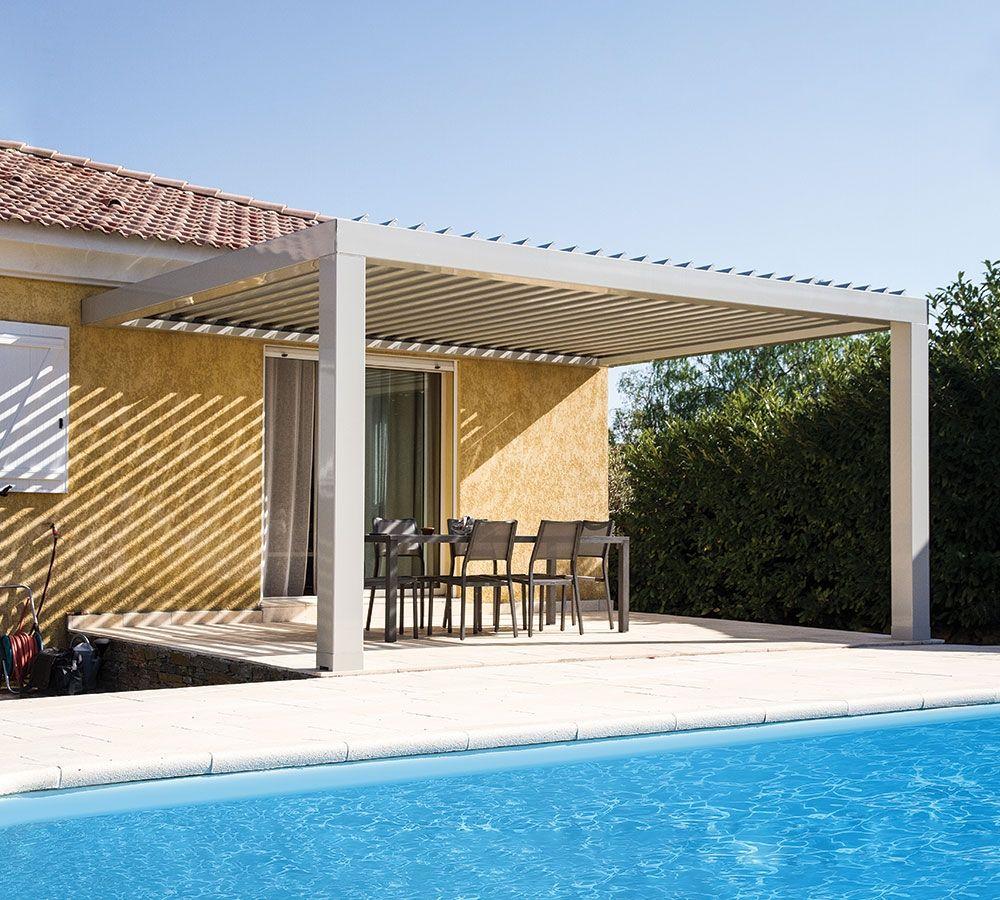 pergola bioclimatique aluminium blanche bastia piscine