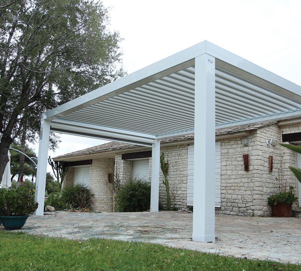 pergola bioclimatique aluminium blanche saint-florent