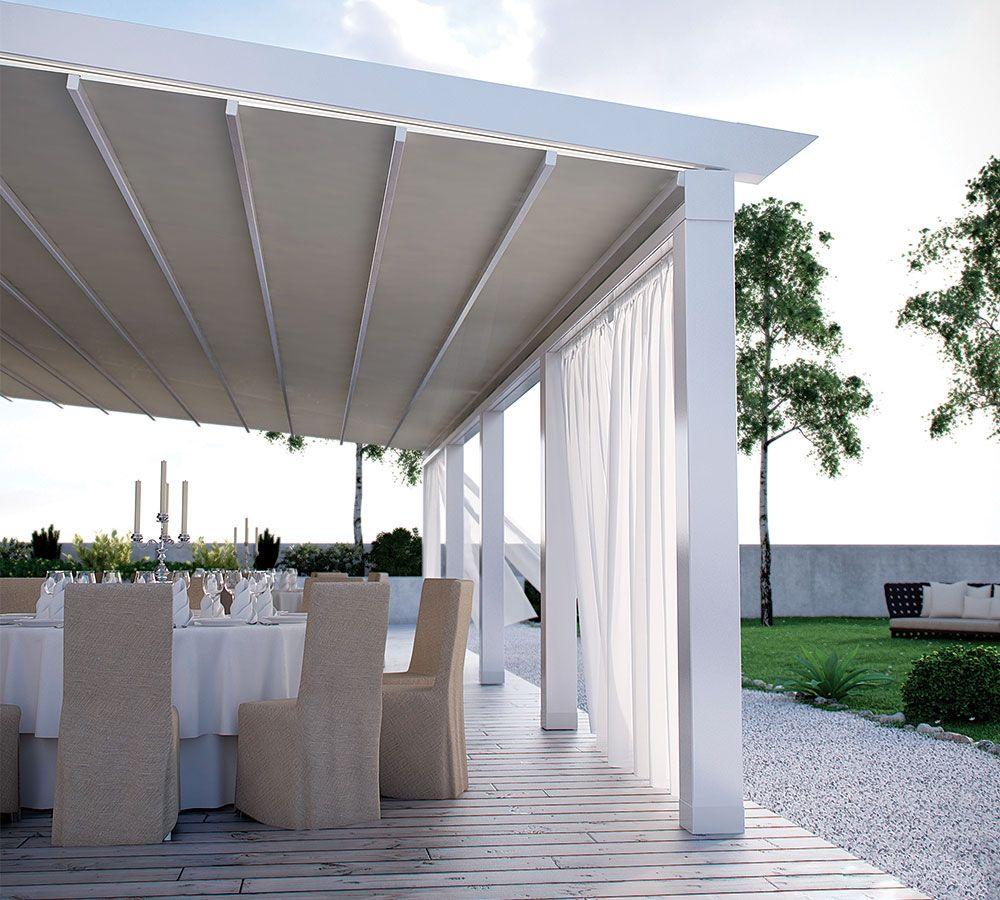 pergola bioclimatique bache retractable blanche