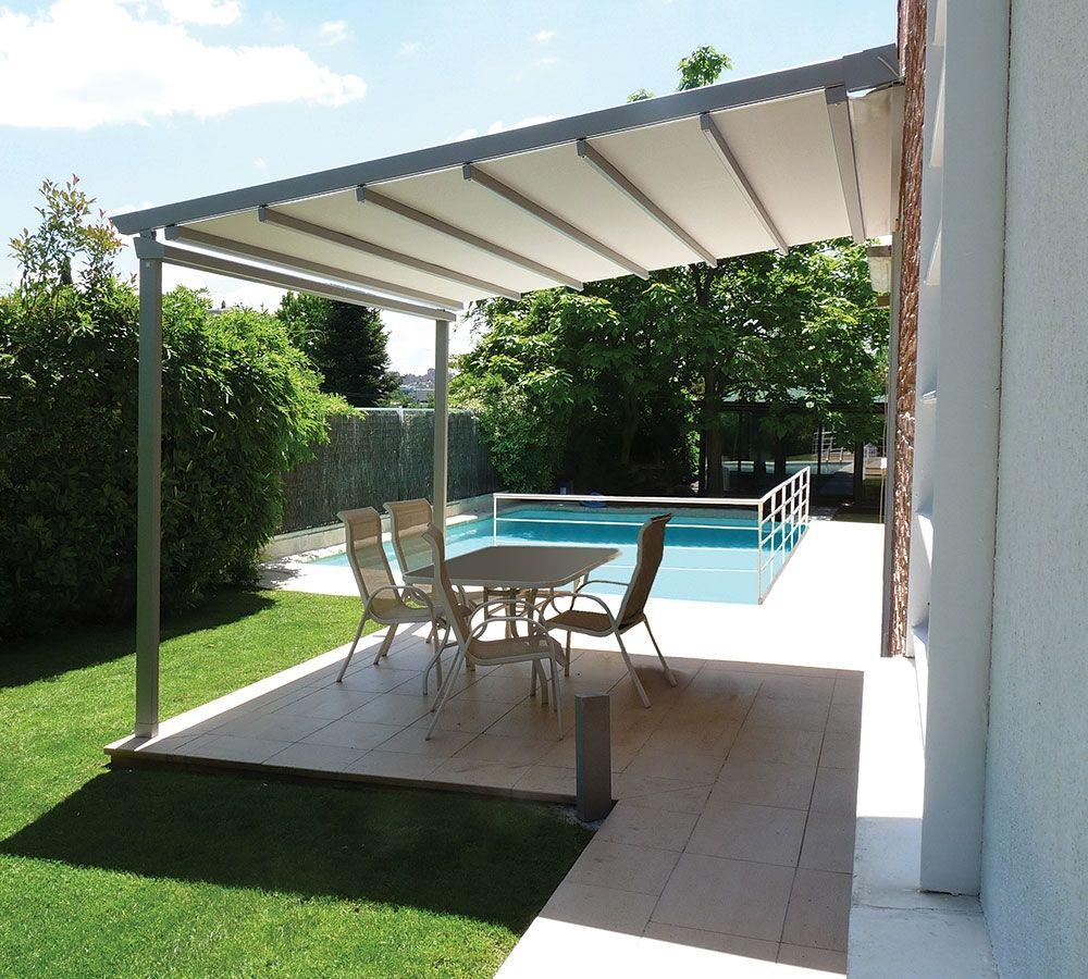 pergola bioclimatique bache retractable beige