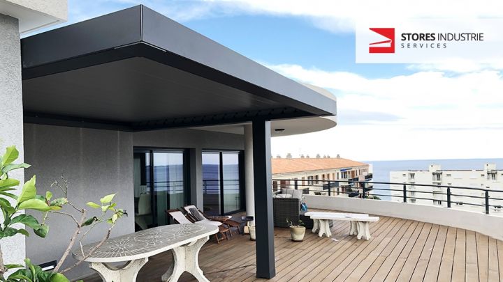 pergola bioclimatique bicolor terrasse bois bastia