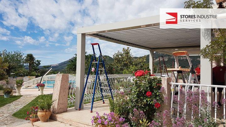 pergola bioclimatique blanche en balagne