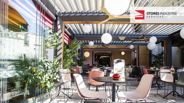 pergola bioclimlatique lame orientable restaurant bastia