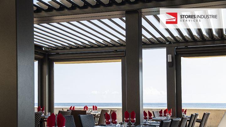 pergola bioclimatique lame orientable vue mer restaurant bastia