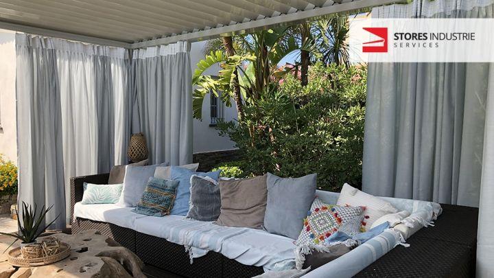 pergola bioclimatique lame orientable fermeture terrasse tissus exterieur jardin bastia