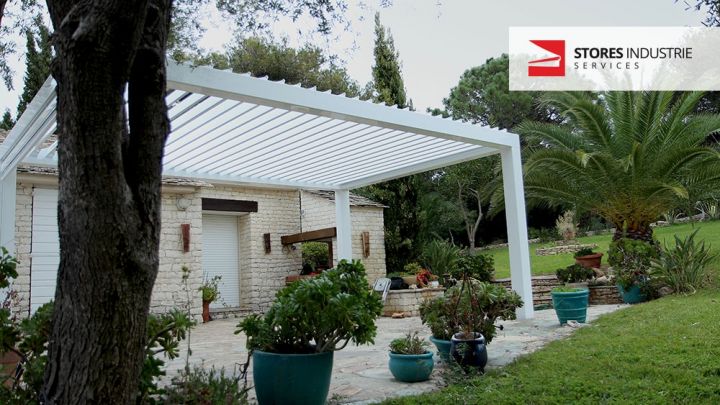 pergola lames orientables blanches corse